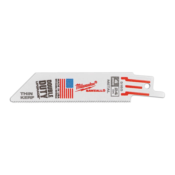 Recip Saw Blade 100mm Metal Thin Kerf 24tpi (Pkt5)
