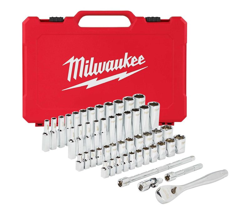 Drive Ratchet & Socket Set 1/4in 50pc- Sae & Metric