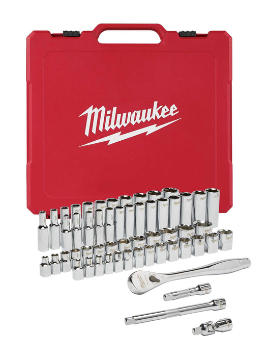Drive Ratchet & Socket Set 3/8in 56pc- Sae & Metric