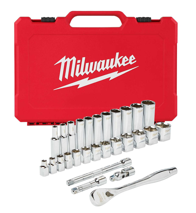 Ratchet & Socket Set 3/8in Drive 28pc- Sae