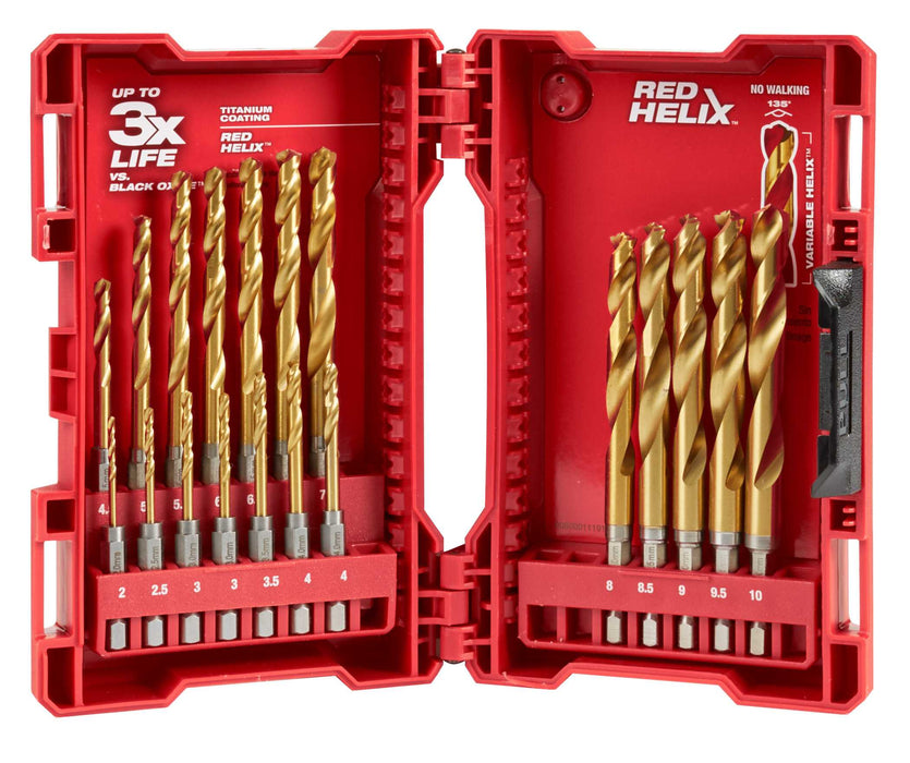 Shockwave Red Helix Drill Bit Titanium 19Pc Set