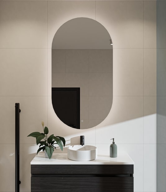 Ambience Mirror Pill Backlit LED & Demister 600W 1100H