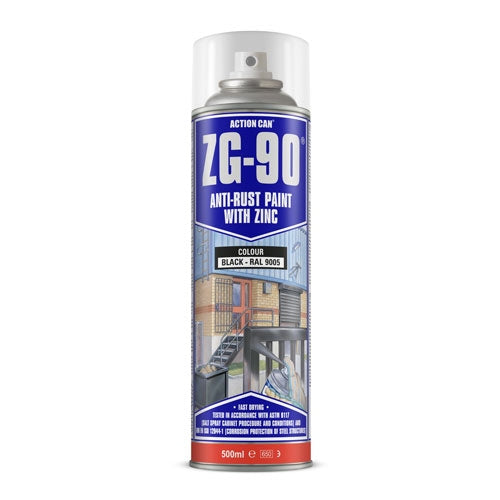 ZG90 Anti Rust Black Paint with Zinc 500ml