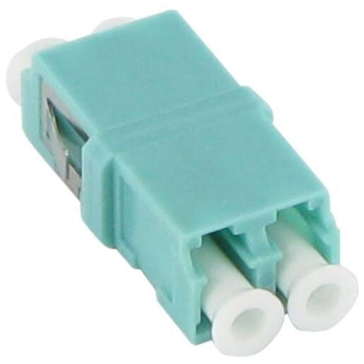 Fibre Adaptor LC MM Duplex R/Flange Aqua