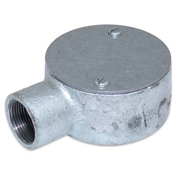 Conduit Box 32mm 1Way RD Galv with Lid