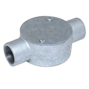 Conduit Box 25mm 2Way RD Galv with Lid