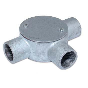 Conduit Box 20mm 3Way RD Galv with Lid