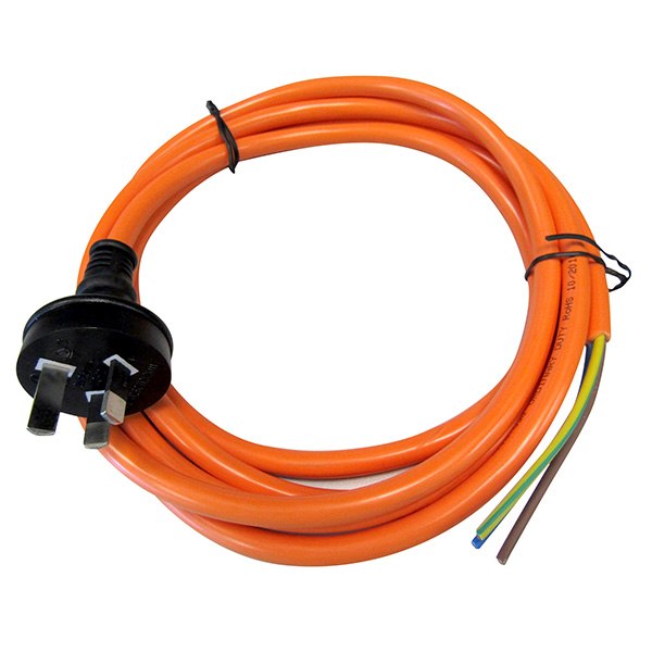 Power Lead 3c 1.5mm 3m 3Pin Plug Orange