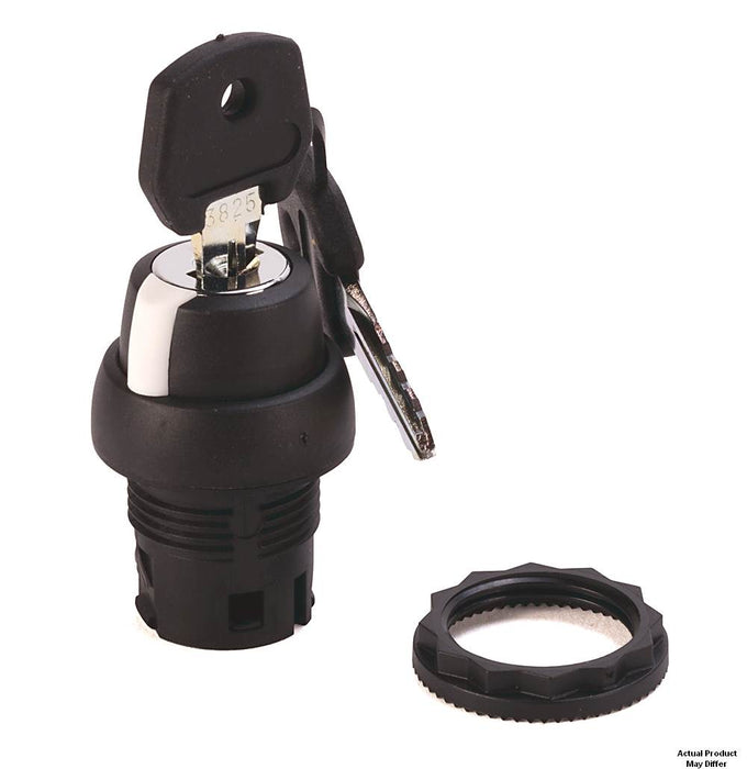 800F Key Switch 3Pos Plastic Maintained All Key Removal