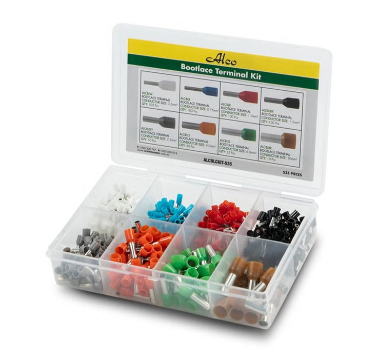 Bootlace Insulated Terminals Kit 535pc No Tool