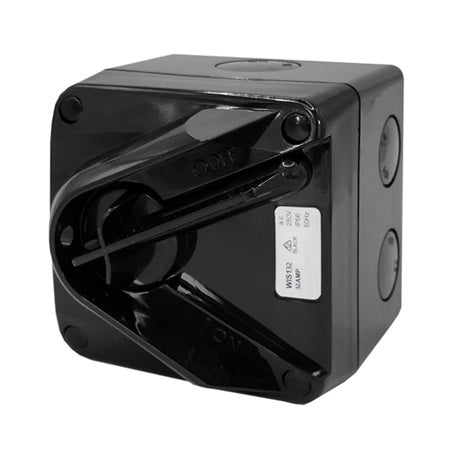 Isolator Switch 32A 1P 250V Black IP66