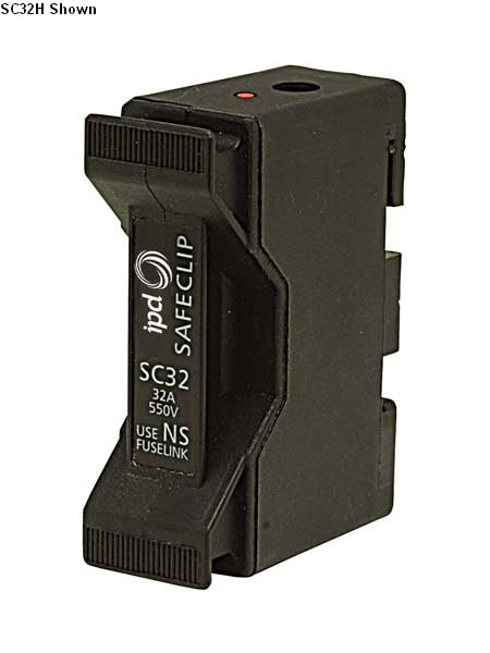 Safeclip Fuse Holder 32A 440V Front Wired White