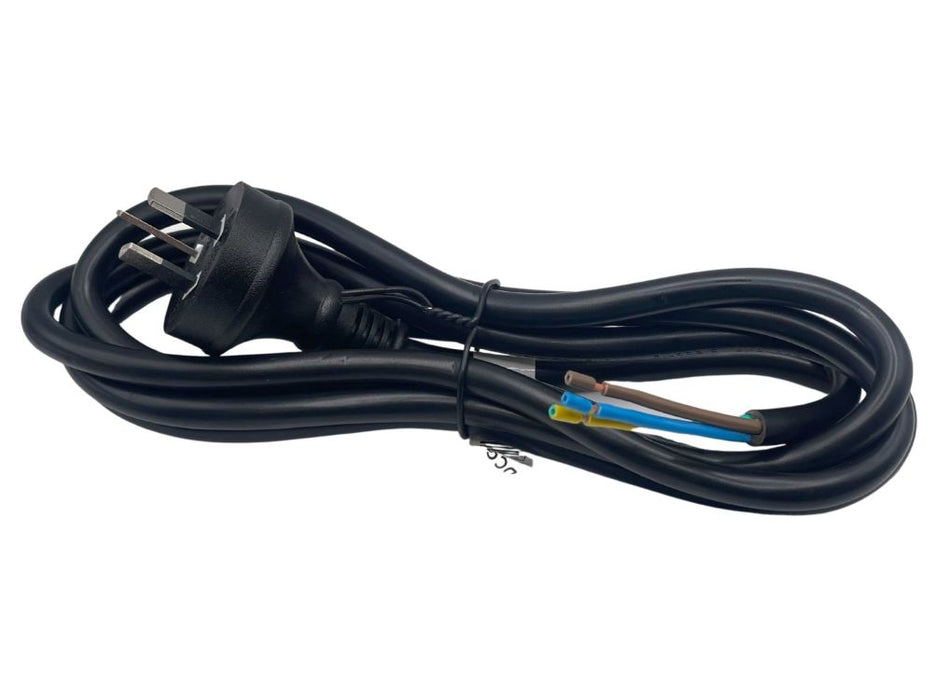 Power Lead PVC 15A 2c 3m 3Pin Plug Black