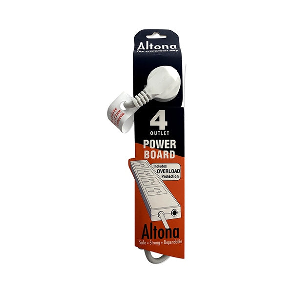 Power Board 4way with Overload White