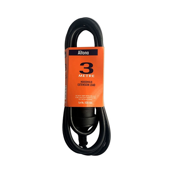 Extension Lead 3m Light Duty Black