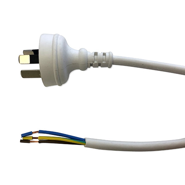 Power Lead PVC 10A 3c 1m White