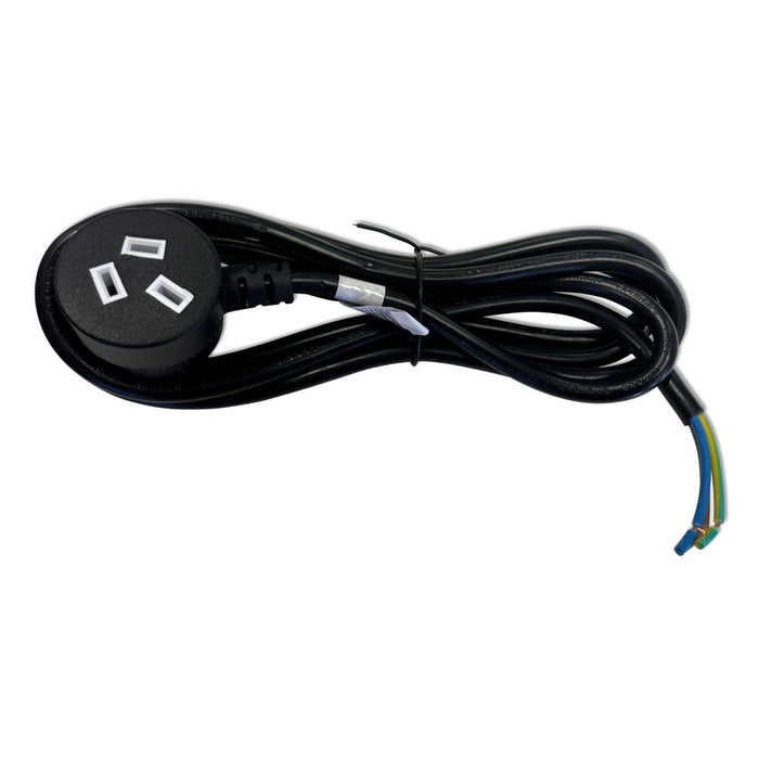 Power Lead PVC 10A 3c 2m Tapon Plug Black
