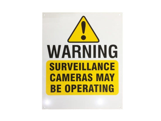 Warning Sign Surveillance Camera Large