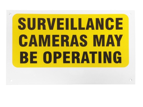 Warning Sign Surveillance Camera Small