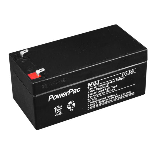 Powerpac Sealed Lead Acid Battery 12V 3Ah 133 x 68 x 60mm