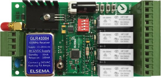 Receiver 4-Channel 433MHz 12-24V