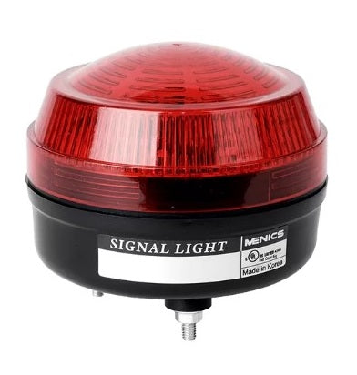 LED Beacon Red 24V AC/DC 86mm Low Dome Steady & Flash