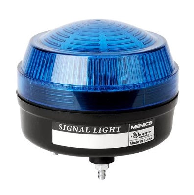 LED Beacon Blue 90-240V AC 86mm Low Dome Steady & Flash