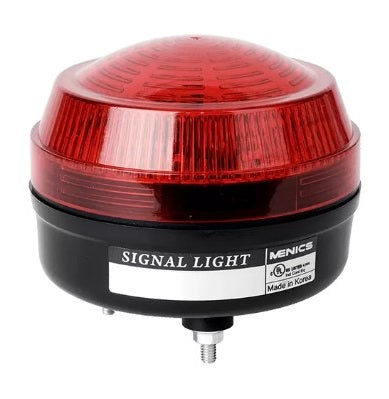 LED Beacon Red 90-240V AC 86mm Low Dome Steady & Flash
