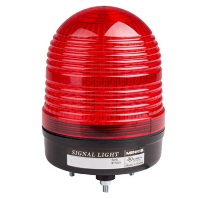 LED Beacon Red 90-240V AC 86mm High Dome Steady & Flash