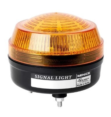 LED Beacon Amber 90-240V AC 86mm Low Dome Steady & Flash
