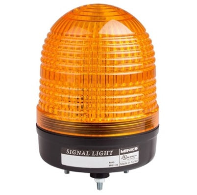 LED Beacon Amber 90-240V AC 86mm High Dome Steady & Flash
