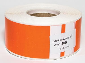 Megger Pat Zebra Label Orange Roll 500