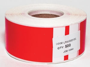 Megger Pat Zebra Label Red Roll 500
