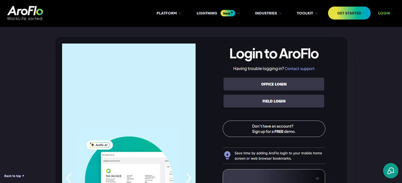 Go to your AroFlo Account