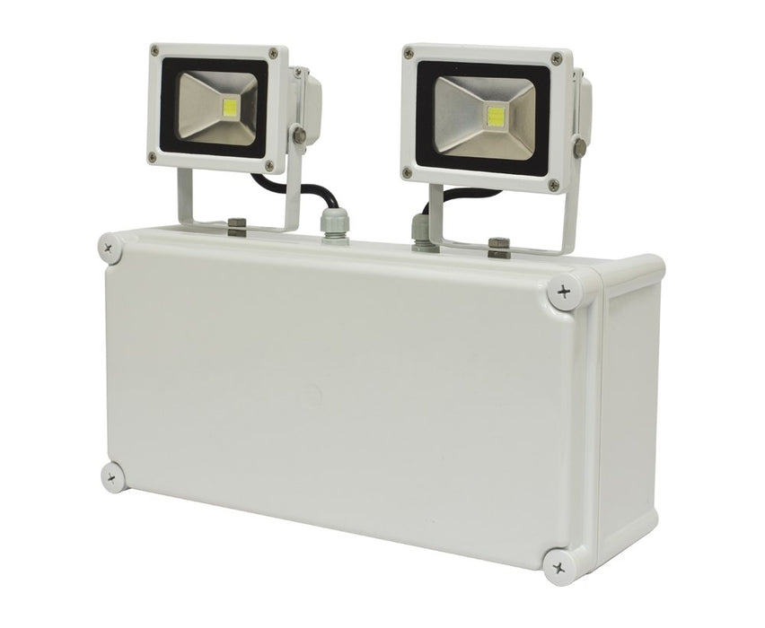 Emergency Twin Spot Light IP65 2x 10W LED Non-Main