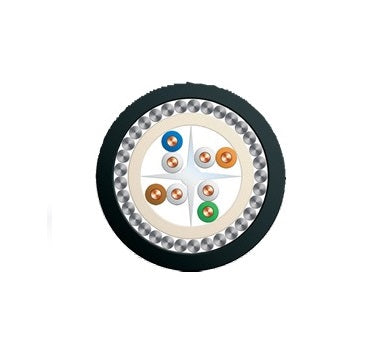 Cable CAT6 23AWG 4Pr U/UTP SWA LSZH Black