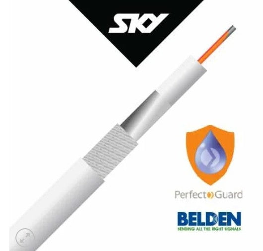 Cable Coax RG6 2.25GHz Sky Satellite White 152m