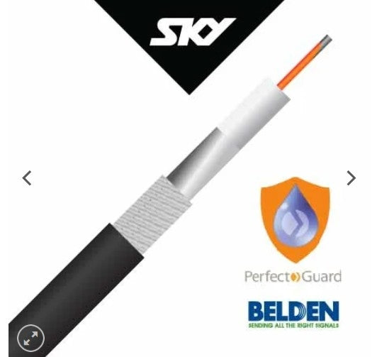 Cable Coax RG6 2.25GHz Sky Satellite Black 152m