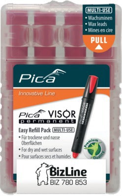 Pica Visor Spare Red Wax Crayon Pkt4