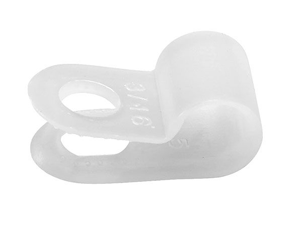 Nylon P Clip Suits 6.4mm Cable Natural (Pkt100)