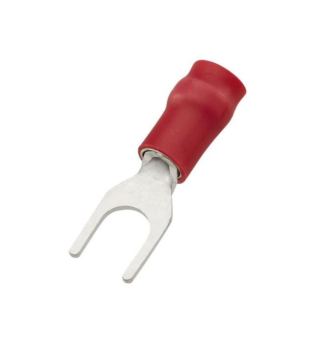 Forked Spade Terminal 4mm Red DG (Pkt100)