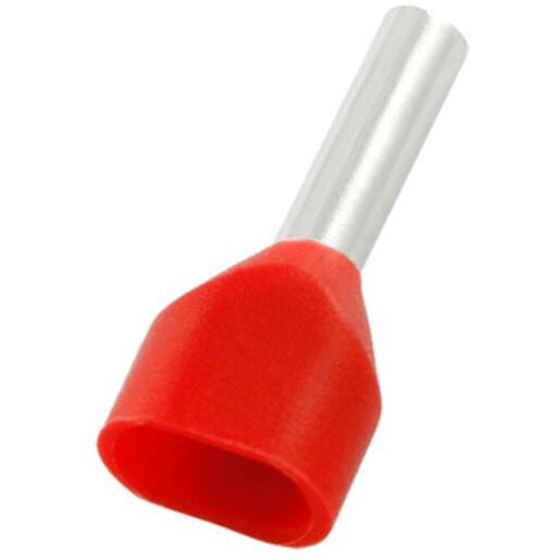 Bootlace Pin Twin 2x1mm2 Red (Pkt 100)