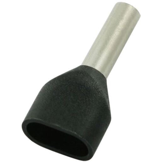 Bootlace Pin Twin 2x1.5mm2 Black (Pkt 100)