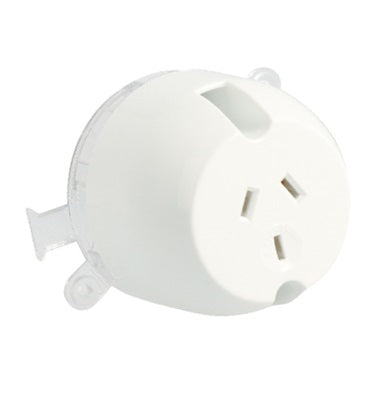 Surface Socket Plug Base 250V 10A 3P White