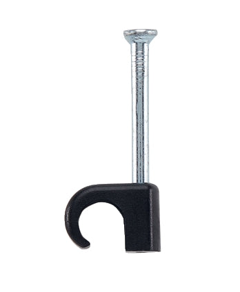 Cable Clip Round 4-7mm Cable Black (Jar100)