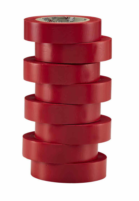 PVC Ins Tape 19mm x 0.15mm Red 20m (Pkt8)