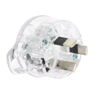 Plug Top Side Entry 10A 3Pin Clear
