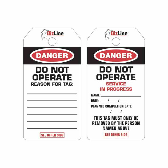 Danger Lockout Tag Service In Progress (Pkt5)