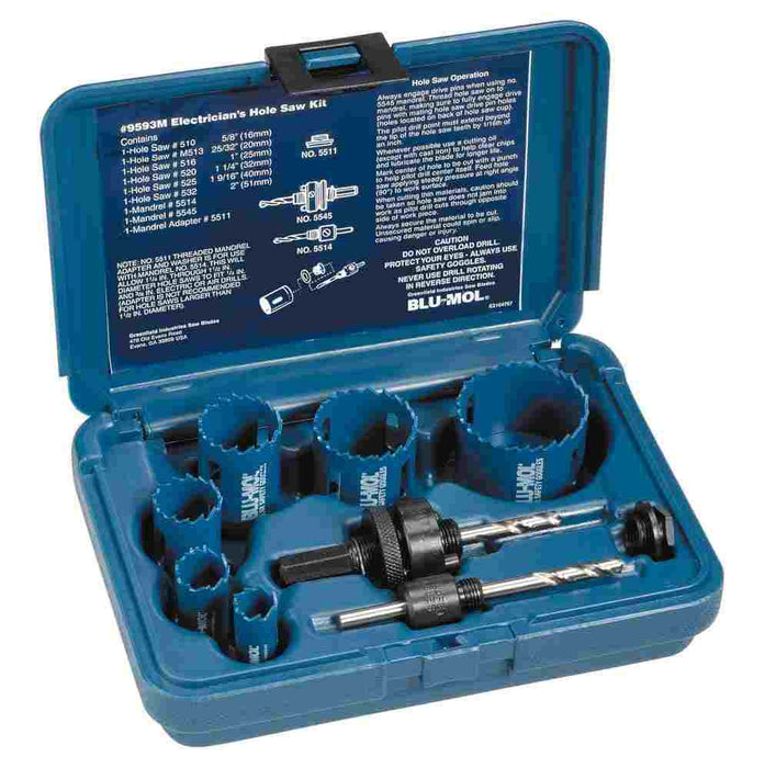Holesaw Kit 16-50mm Electricians 6 Sizes