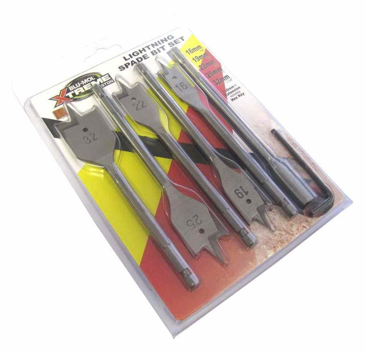 Spade Bit 5Pce Set with Extension